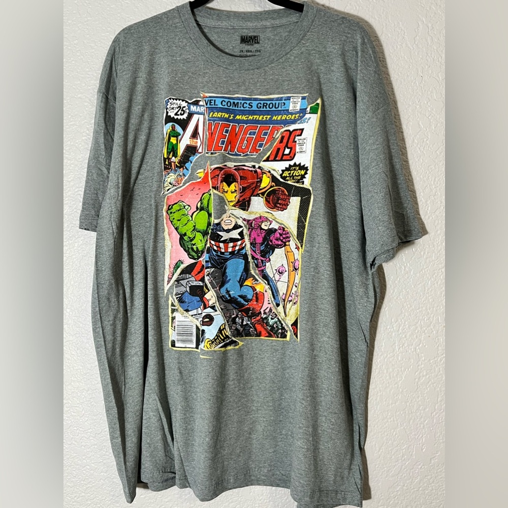 Marvel Comics‎ Avengers Graphic Tee Short Sleeve T-short grey size 2X super hero